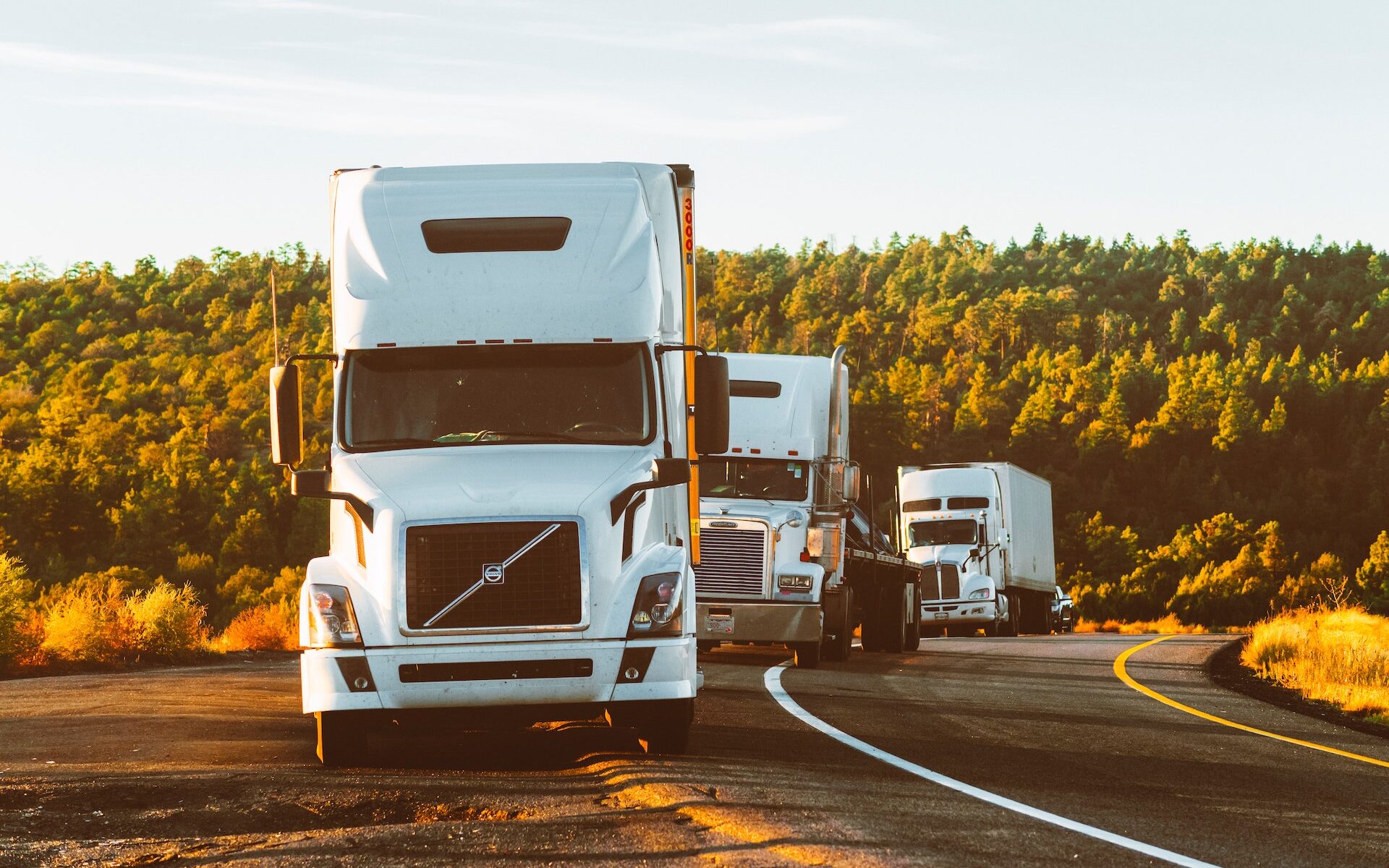 Driveaway service parked trucks